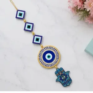 Wooden Nazar Wall Hanging | Evil Eye Protective Home Decor for Entrance, Living Room & Office ( default, OS )