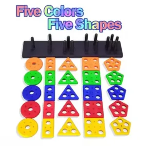 Wooden Geometric Shape Sorter & Stacking Board – Educational Montessori Learning Toy for Kids ( default, OS )