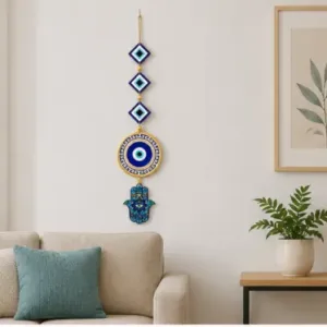 Wooden Nazar Wall Hanging | Evil Eye Protective Home Decor for Entrance, Living Room & Office ( default, OS )