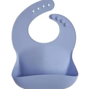 Silicone Baby Feeding Bib with Adjustable Neck Buttons ( default, Standard )