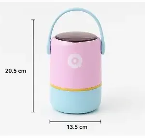 Insulated Stainless Steel Lunch Box with Spoon | 2-Tier Stackable Leak-Proof Hot & Cold Tiffin Box | Portable Food Container for Office, School & Travel | 580ml | Purple Aqua ( default, OS )