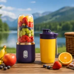 Portable USB Rechargeable Juicer Blender – 6 Blade Mini Mixer Grinder & Smoothie Maker | 500ml Personal Fruit Juice Blender ( default, OS )