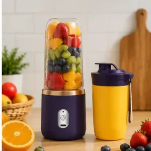Portable USB Rechargeable Juicer Blender – 6 Blade Mini Mixer Grinder & Smoothie Maker | 500ml Personal Fruit Juice Blender ( default, OS )