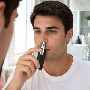 Portable Ear & Nose Hair Trimmer | Battery Operated Painless Nose & Ear Hair Remover | Precision Facial Grooming Trimmer for Men & Women ( default, OS )
