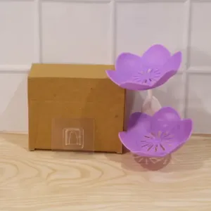 Flower Shape Double Layer Soap Dish – Wall Mounted Self-Draining Soap Holder with Strong Adhesive for Bathroom & Kitchen ( default, OS )