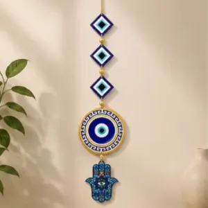 Wooden Nazar Wall Hanging | Evil Eye Protective Home Decor for Entrance, Living Room & Office ( default, OS )