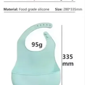 Silicone Baby Feeding Bib with Adjustable Neck Buttons ( default, Standard )