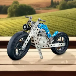 STEM Metal Motorcycle Building Kit – DIY 3D Metal Construction Toy with Tools for Kids & Teens (140+ Pieces) ( default, OS )