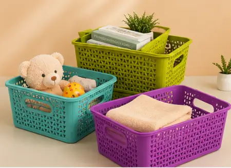 hab8g69hHQHLdOlDY6aiVQas7TrM6pSnWGlRcFPR.webp Multipurpose Plastic Storage Basket Set with Handles – Flexible Organizer for Kitchen, Bathroom, Fruits, Vegetables & Stationery (Pack of 3) ( default, OS )