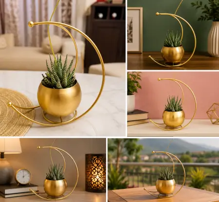 iTLIHdvx4Q7ZS0TMiEzJtt3nVkj2tbidiBmsygNA.webp Gold Metal Moon Shape Flower Vase – Geometric Decorative Table Vase for Home, Living Room, Office & Festive Décor ( gold, OS )