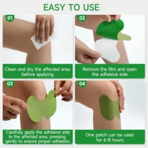 Knee Pain Relief Patches - Natural Herbal Knee Patch for Pain & Inflammation - Breathable, Long-Lasting, Comfortable, Non-Allergic - 10 Patches ( green, Standard )