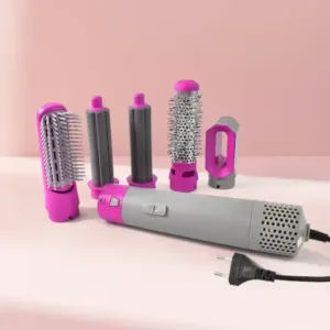 5 in 1 Hot Air Hair Dryer Brush – Multifunctional Styler with Detachable Heads for Drying, Straightening & Curling (1000W). ( default, Standard )