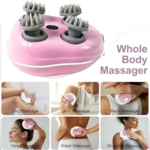 Smart Electric Scalp Massager with 4 Silicone Heads – Rechargeable Handheld Head & Body Massage Device ( default, Standard )
