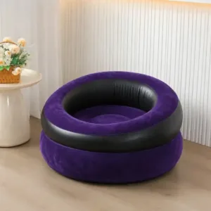 Inflatable Sofa Bed Chair with Foot Pump – Comfortable Air Lounge Chair for Indoor & Outdoor Use ( purple, OS )