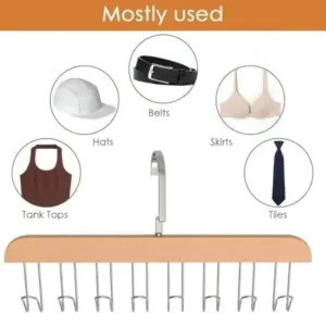 Space-Saving 8-Hook Wooden Hanger Multi-Purpose Closet Organizer ( default, Standard ).