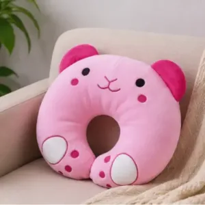Baby Head Shaping Pillow – Soft Cotton Neck Support Pillow for Newborns (0–18 Months) ( pink, 0-6 Months )