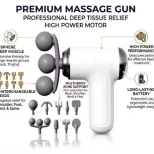 9-in-1 Mini Massage Gun – Portable Electric Muscle Massager with 3 Massage Heads for Neck, Shoulders, Arms, Legs & Feet ( default, OS )