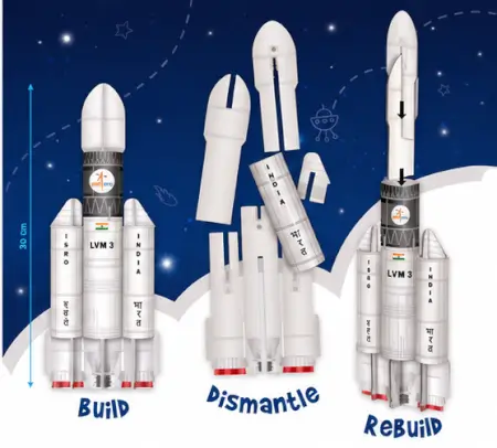 7z16NTNDYeSJDZhqp5FyuzcXZ5OXaMiTXnJTSDmW.webp Imagimake Mapology Chandrayaan 3D Space Puzzle – ISRO Rocket & Satellite Educational Toy Set for Kids 5+ Years ( white, OS )