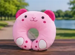 Baby Head Shaping Pillow – Soft Cotton Neck Support Pillow for Newborns (0–18 Months) ( pink, 0-6 Months )