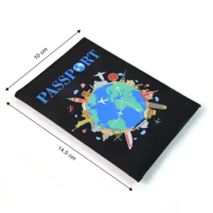 Stylish Printed Passport Holder Cover – Travel Document Organizer with World Map & Landmark Design ( default, OS )