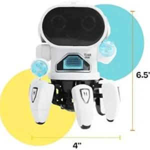Dancing Robot Toy with Colorful Lights & Music – Multi-Direction Moving Battery Operated Robot for Kids ( multicolor, OS )