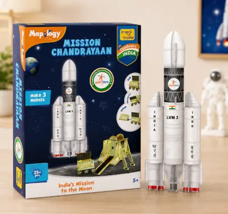 E3JpO6rur81nIYzPsZSH5JbccVDpjEwyHj4rk991.webp Imagimake Mapology Chandrayaan 3D Space Puzzle – ISRO Rocket & Satellite Educational Toy Set for Kids 5+ Years ( white, OS )
