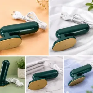 Mini Electric Steam Iron – Portable Travel Iron with Non-Stick Soleplate, Spray & Steam Function ( green, OS )