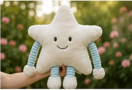 Gh8t0FSAtWeoKAbZi9UrX1zpWVmL2YXFwDXQ0DXJ.webp Star Soft Plush Pillow with Arms & Legs – Cute Stuffed Cartoon Toy for Kids, Baby & Home Décor ( white, OS )