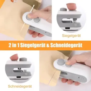 2 in 1 USB Portable Sealing Machine – Mini Heat Sealer & Cutter for Food Storage Bags ( white, OS )