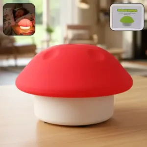 Mushroom Shaped LED Night Light – Soft Glow Decorative Lamp for Bedroom, Kids Room & Bedside ( red, OS )