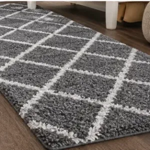 Diamond Kitchen Runner Mat – Microfiber Floor Rug for Kitchen, Hallway & Home | 140×55 cm ( default, OS )