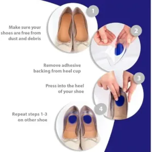 Silicone Heel Protector Cups for Cracked Heels | Soft Gel Heel Support Pads for Heel Pain Relief & Foot Care ( default, Standard )