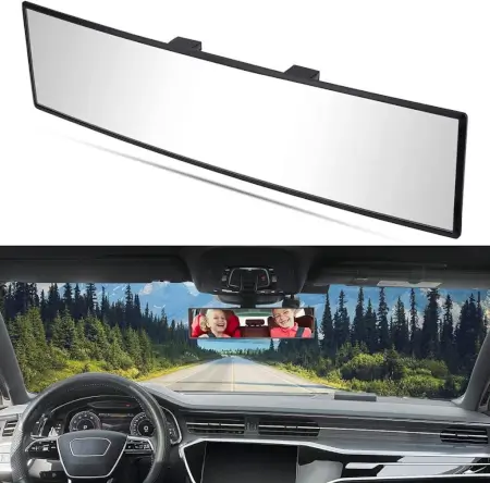 K7W7IbFJCqrTFhFF4HQFkuA5LuF7qXmtdr6KLTnL.webp Car Panoramic Rear View Mirror – Wide Angle Clip-On Interior Driving Mirror for Cars ( black, OS )