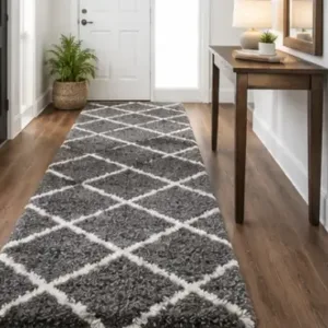 Diamond Kitchen Runner Mat – Microfiber Floor Rug for Kitchen, Hallway & Home | 140×55 cm ( default, OS )