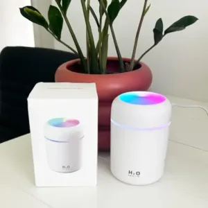 H2O 300ml Ultrasonic Humidifier – Portable Mist Maker with Colorful LED Light for House ( multicolor, OS )