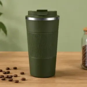 510ml Vacuum Insulated Travel Coffee Mug – Double Wall Stainless Steel Tumbler with Leak-Resistant Lid ( green, OS )