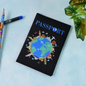 Stylish Printed Passport Holder Cover – Travel Document Organizer with World Map & Landmark Design ( default, OS )