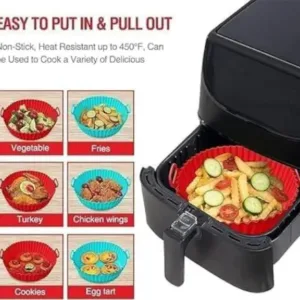 6 Pcs Silicone Air Fryer Pot Liners – Reusable Heat-Resistant Baking & Cooking Cups for Air Fryer ( multicolor, OS )