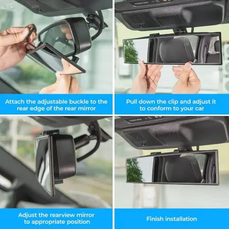 Xh67GBwkt0Mkmgfkdc3pEaALuB0WF8sJ3dsoKIkr.webp Car Panoramic Rear View Mirror – Wide Angle Clip-On Interior Driving Mirror for Cars ( black, OS )