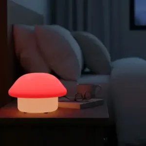 Mushroom Shaped LED Night Light – Soft Glow Decorative Lamp for Bedroom, Kids Room & Bedside ( red, OS )