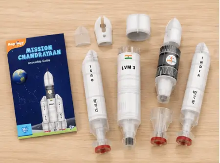 ZVpD9K8rvxruweqXhbfDuh78H2aAY70KM3LRpaTG.webp Imagimake Mapology Chandrayaan 3D Space Puzzle – ISRO Rocket & Satellite Educational Toy Set for Kids 5+ Years ( white, OS )