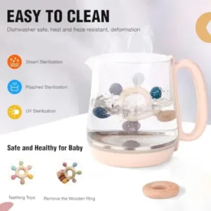 Silicone & Wooden Baby Teether – Multi-Texture Sensory Teething Ring for Infants ( default, OS )