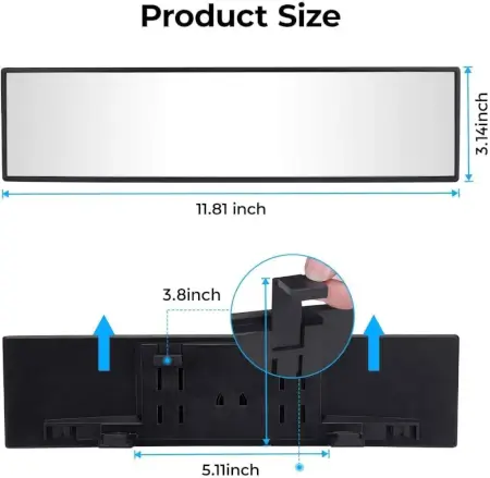 aSNXS7HaUAz5wt961DxFDnoEyLrPdzvqW5aEqD0L.webp Car Panoramic Rear View Mirror – Wide Angle Clip-On Interior Driving Mirror for Cars ( black, OS )