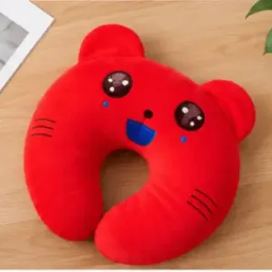 Baby Head Shaping Pillow – Soft Cotton Neck Support Pillow for Newborns (0–18 Months) ( red, 0-6 Months )