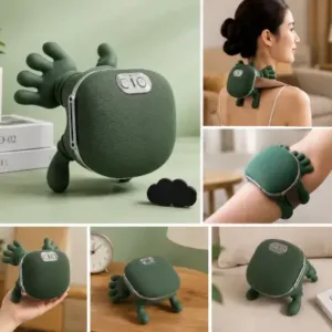 Heated Neck & Back Massager – Wireless Portable Shiatsu 4D Kneading Electric Massager for Relaxation ( green, OS )