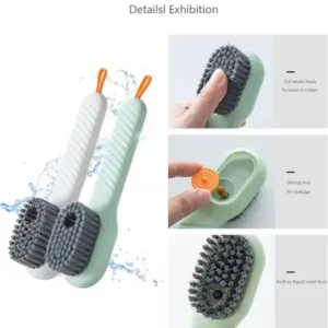 Multifunctional Scrubbing Brush with Liquid Soap Dispenser – Shoe & Clothes Cleaning ( default, Standard )