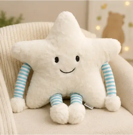 j7yRs4Qtc9vOLXhXXJU8R1R9EOKwyU1aNLoEeRSc.webp Star Soft Plush Pillow with Arms & Legs – Cute Stuffed Cartoon Toy for Kids, Baby & Home Décor ( white, OS )