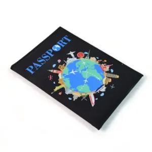 Stylish Printed Passport Holder Cover – Travel Document Organizer with World Map & Landmark Design ( default, OS )