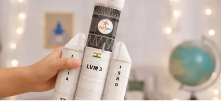 keh1TDP2SywYecsT1xKMHl1z9WyBKwXpAfvvXPS3.webp Imagimake Mapology Chandrayaan 3D Space Puzzle – ISRO Rocket & Satellite Educational Toy Set for Kids 5+ Years ( white, OS )