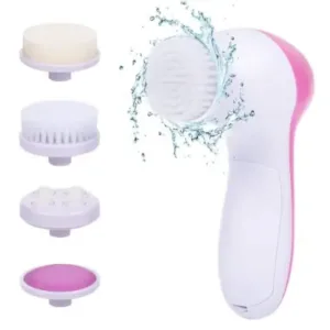 5 in 1 Facial Beauty Care Massager Brush – Electric Face Cleansing & Massage Tool with Interchangeable Heads ( multicolor, OS )